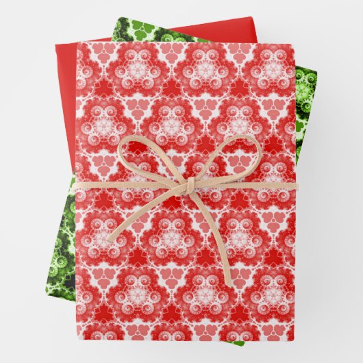 Holly Red, Traditioneel Groen en Solid Red Inpakpapier Vel (In situ)