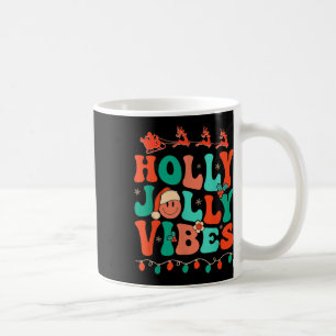 Holly Retro Groovy Kerstmis Jolly Vibes Santa Hip Koffiemok