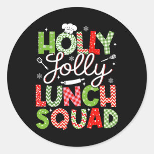 Holly Retro Jolly Lunch Squad Cafetaria Lunch Lady Ronde Sticker