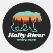 Holly River State Park West Virginia Beer Retro Ronde Sticker (Voorkant)