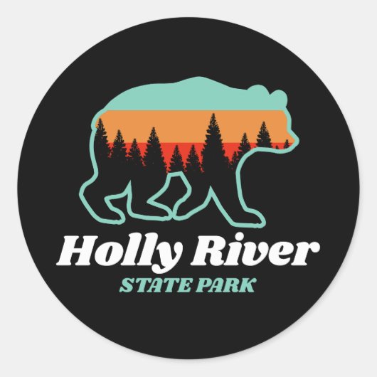 Holly River State Park West Virginia Beer Retro Ronde Sticker (Voorkant)