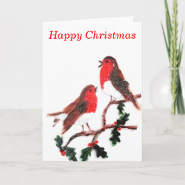 Holly Robin Festive Art Feestdagen Kaart