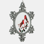 Holly Robin Festive Art Tin Sneeuwvlok Ornament (Links)