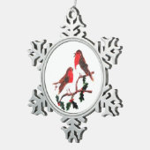 Holly Robin Festive Art Tin Sneeuwvlok Ornament (Rechts)