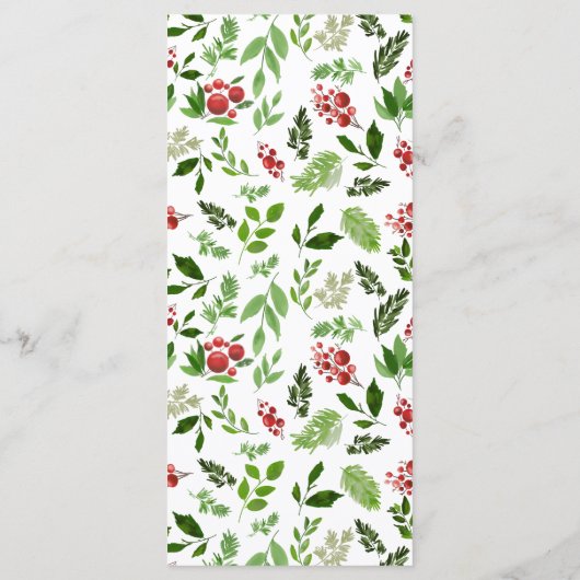 Holly Rode Bes Kerst Moderne Trouw Menu (Achterkant)