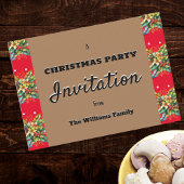 Holly Rode Feestelijke Aangepaste Kerstfeest Kaart