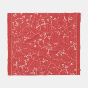  Holly Rood en Wit Vakantie Kerstmis Fleece Deken