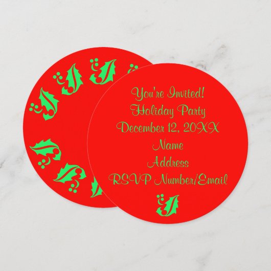 Holly Round Red 4Jane Kaart (Voorkant / Achterkant)