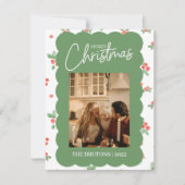 Holly Scallop Foto Kerst Kaart (Voorkant)