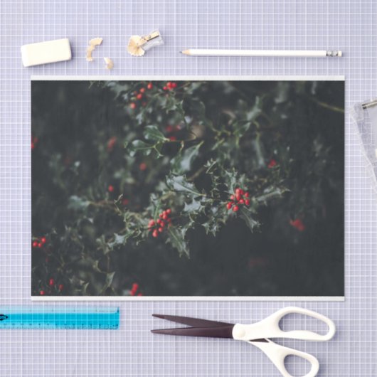  Holly Seasonal Kerstmis-ontkoppeling Tissuepapier (Craft)