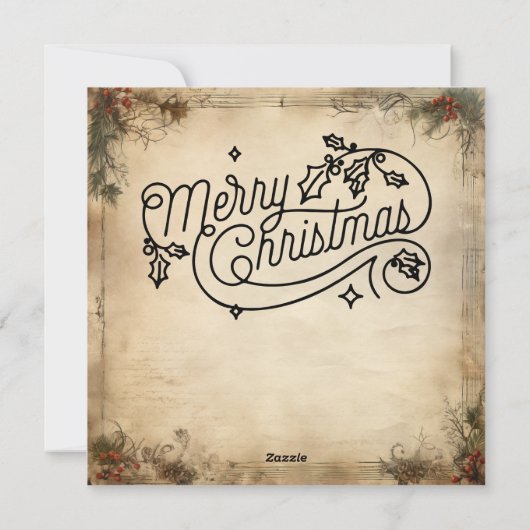 Holly Shabby Wenskaart Feestdagenkaart (Achterkant)