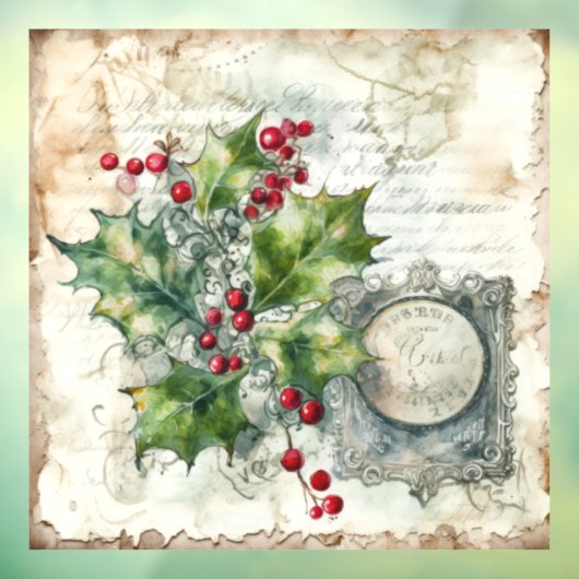 Holly Shabby Window Cling Raamsticker (Vel 3)