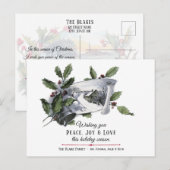  Holly, Silver Bell en Winter Scene Briefkaart (Voorkant / Achterkant)