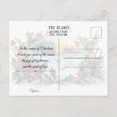  Holly, Silver Bell en Winter Scene Briefkaart (Achterkant)