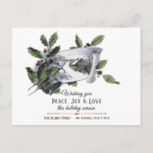  Holly, Silver Bell en Winter Scene Briefkaart (Voorkant)
