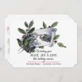  Holly, Silver Bell en Winter Scene Feestdagenkaart (Voorkant / Achterkant)