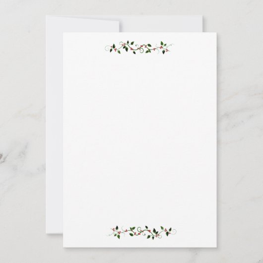 Holly Sjabloon Flat Invitation Kaart (Voorkant)