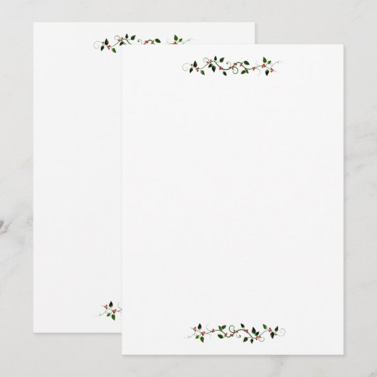 Holly Sjabloon Flat Invitation Kaart (Voorkant / Achterkant)