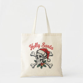 Holly Skull Tote Bag