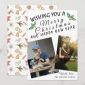 Holly Snapshot kerstvakantie Kaart (Voorkant / Achterkant)
