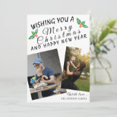 Holly Snapshot kerstvakantie Kaart (Staand voorkant)