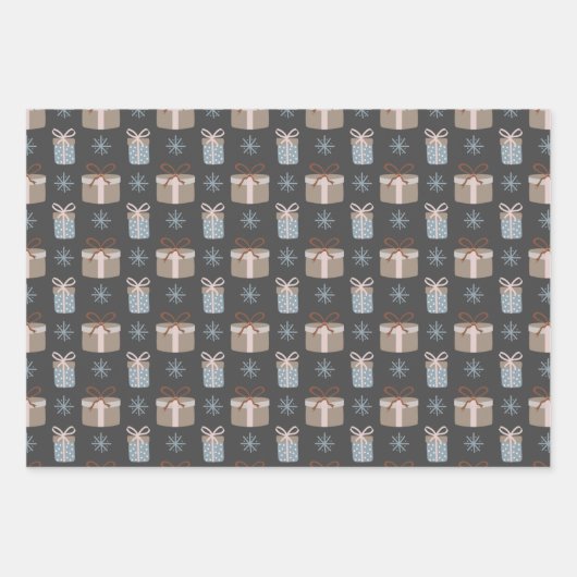 Holly Snow Flake-kerstpatroonpatroon Inpakpapier Vel (Voorkant 3)