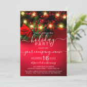 Holly Snowflake Hanging Lights Corporate Holiday Kaart (Staand voorkant)