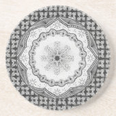 Holly & Snowflake Sandstone Onderzetter (Voorkant)