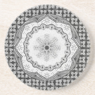 Holly & Snowflake Sandstone Onderzetter