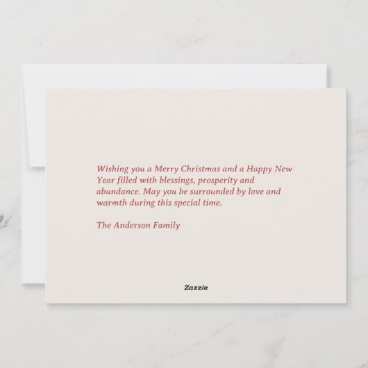 Holly & Snowflakes - Vrolijk Kerstfeest Feestdagenkaart (Achterkant)