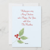 Holly Sprig Double Sided Photo Card Feestdagenkaart (Achterkant)