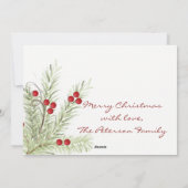 Holly Sprig Double Sided Photo Card Feestdagenkaart (Achterkant)