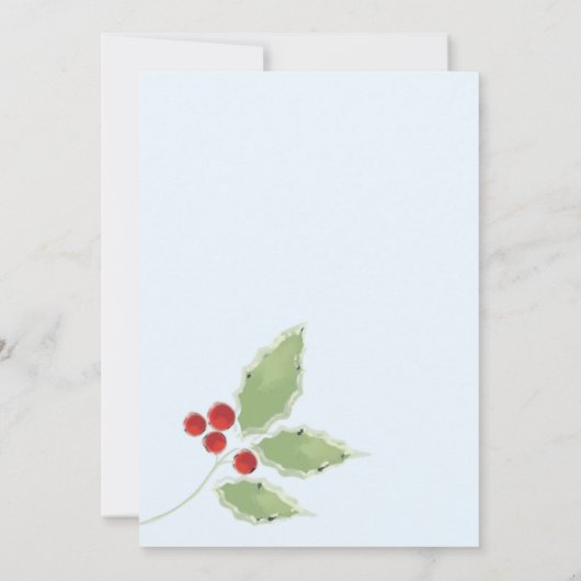 Holly Sprig Editable Invitation Kaart (Achterkant)