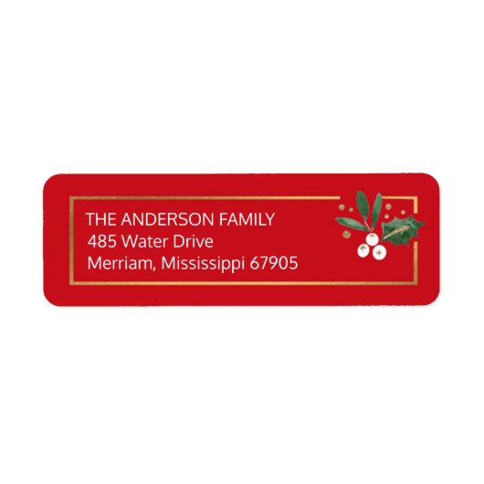 Holly Sprig Etiket (Voorkant)