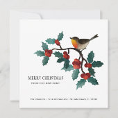 Holly Sprigs en Berries Kersthuis Aankondiging (Voorkant)