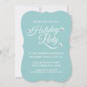 Holly Sprigs Holiday Party Invitations (blauw) Kaart (Voorkant)