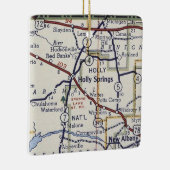 Holly Springs MS  Map Keramisch Ornament (Rechts)