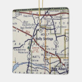 Holly Springs MS  Map Keramisch Ornament (Links)