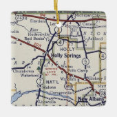 Holly Springs MS  Map Keramisch Ornament (Voorkant)