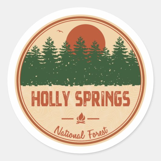 Holly Springs National Forest Ronde Sticker (Voorkant)