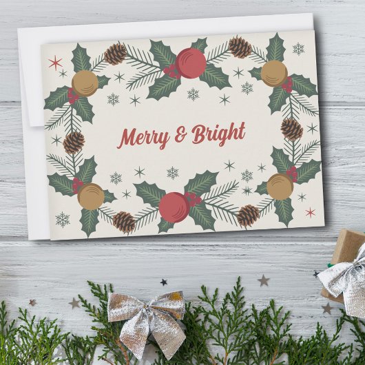 Holly Springs & Pine Kegels - Vrolijk & Helder Feestdagenkaart