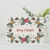 Holly Springs & Pine Kegels - Vrolijk & Helder Feestdagenkaart (Staand voorkant)