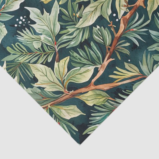 Holly, Spruce, Sneeuwgroen Tissuepapier (Detail)
