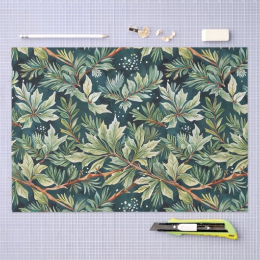 Holly, Spruce, Sneeuwgroen Tissuepapier (Craft)