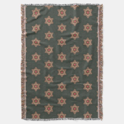 Holly Star Holiday Throw Blanket Green Deken (Voorkant Verticaal)