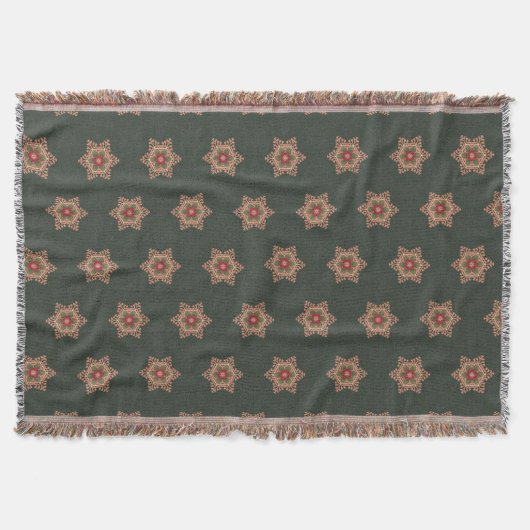Holly Star Holiday Throw Blanket Green Deken (Voorkant)