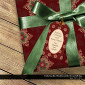 Holly Star Red Traditioneel Kerstcadeau Label Cadeaulabel