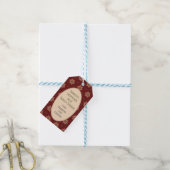 Holly Star Red Traditioneel Kerstcadeau Label Cadeaulabel (Met Touw)