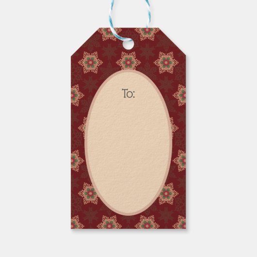 Holly Star Red Traditioneel Kerstcadeau Label Cadeaulabel (Achterkant)