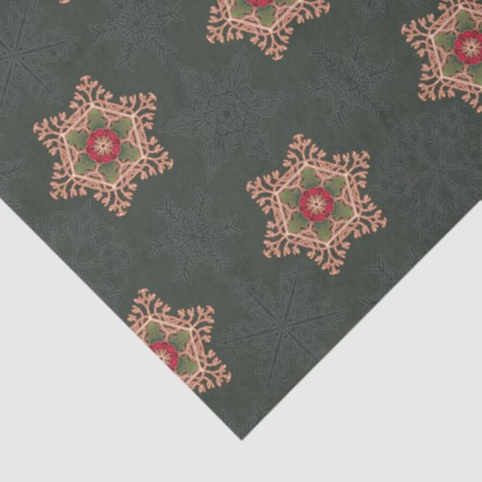 Holly Star Traditionele Kerstmis Groen Tissuepapier (Detail)